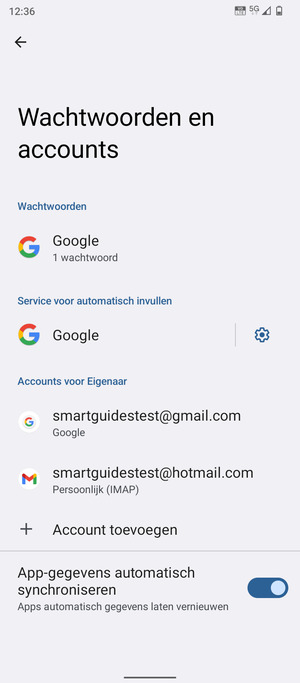 Selecteer uw Google-account