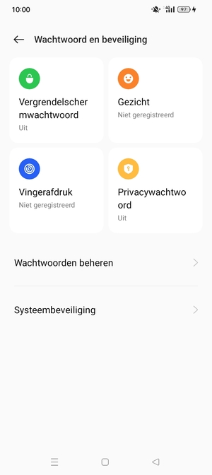 Selecteer  Systeembeveiliging