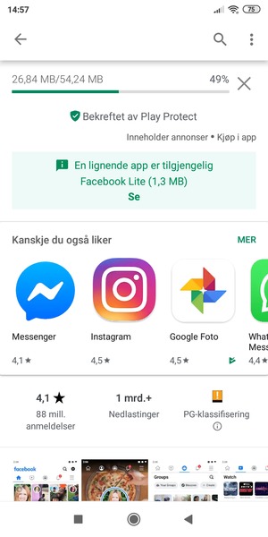 Vent til installasjonen er ferdig