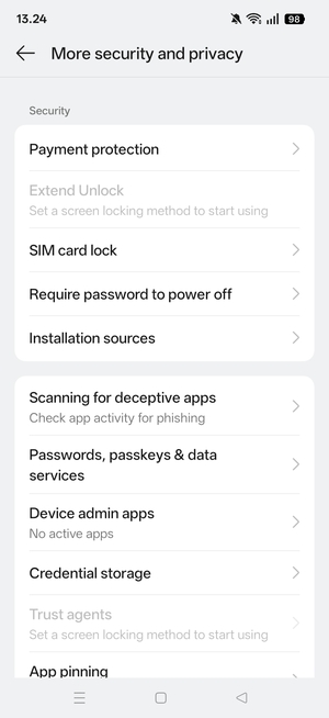 Scroll to and select SIM card lock