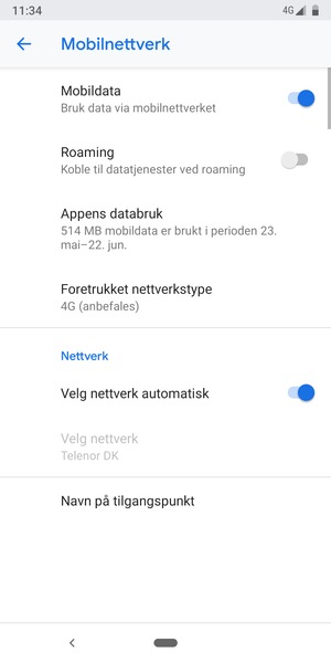 Slå av Velg nettverk automatisk