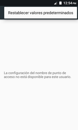 Seleccione Restablecer valores
predeterminados
