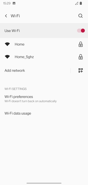 Select the wireless network you want to connect to