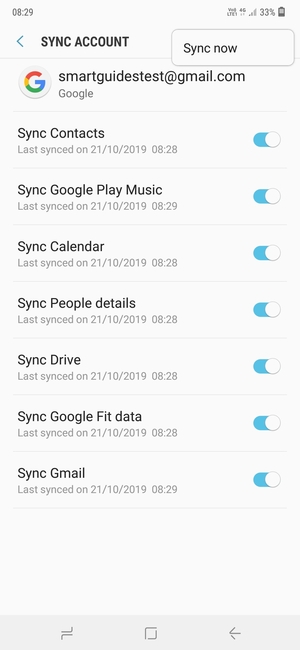 Select Sync now