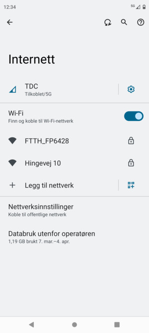 Velg det trådløse nettverket du vil koble til