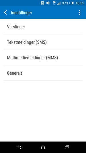 Velg Tekstmeldinger (SMS)