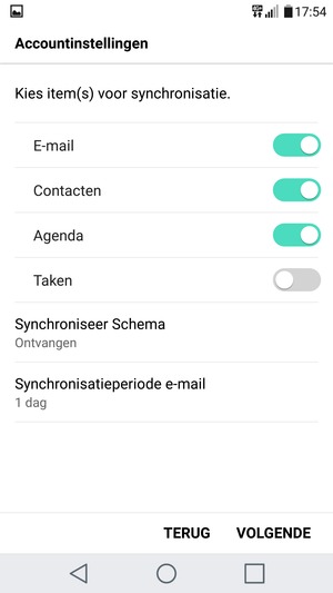 Selecteer VOLGENDE