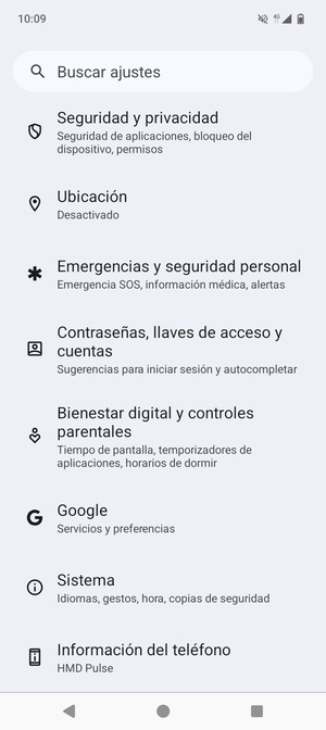 Desplácese y seleccione Contraseñas, llaves de accdeso y cuentas