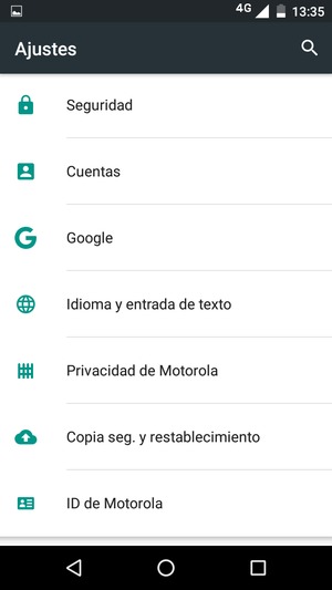 Desplácese y seleccione Cuentas