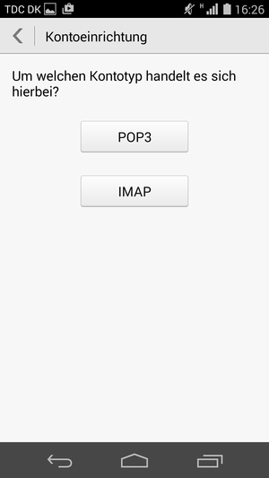 Wählen Sie POP3 oder IMAP