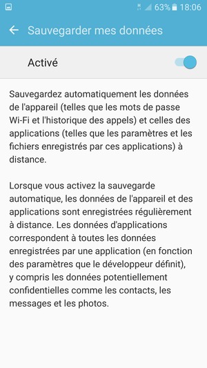 Sélectionnez le bouton Retour
