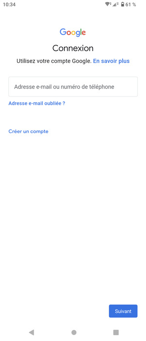 Saisissez votre adresse Gmail et sélectionnez Suivant