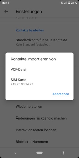 Wählen Sie SIM-Karte