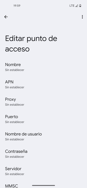 Introduzca la información de Internet