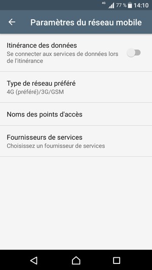 Sélectionnez Noms des points d'accès