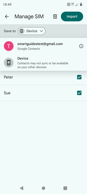 Select your Google account
