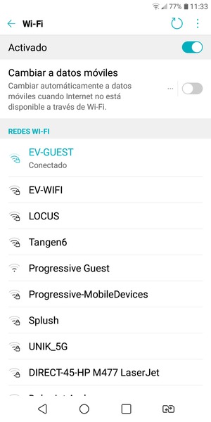 Ahora está conectado a la red Wi-Fi