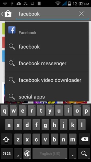 Enter the app name and select Search
