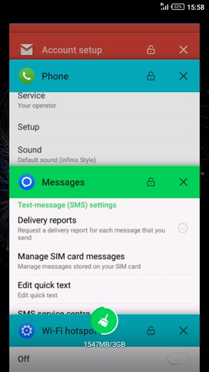 Select the Delete icon to close all running apps