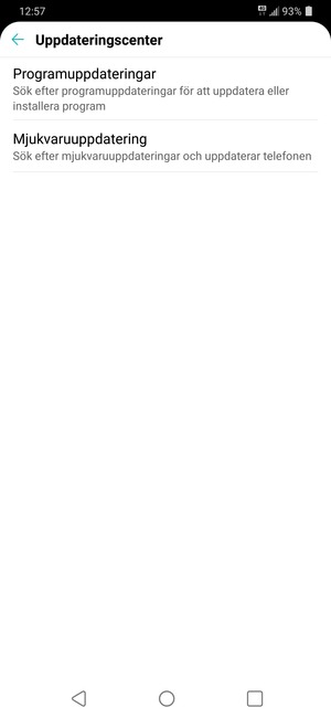 Välj Mjukvaruuppdatering