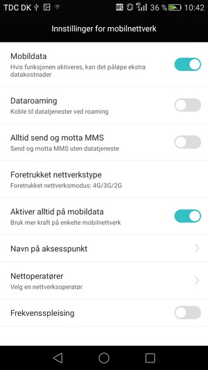 Velg Foretrukket nettverkstype