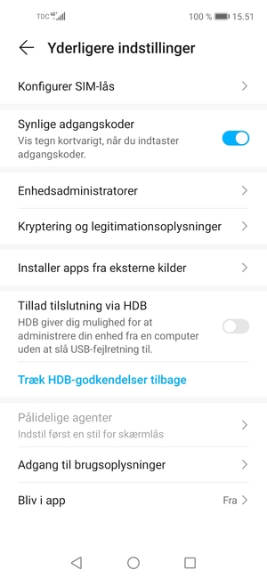 Vælg Konfigurer SIM-lås