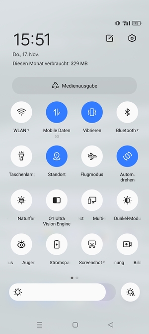 Wählen Sie Vibrieren, um in den Lautlos-Modus zu wechseln