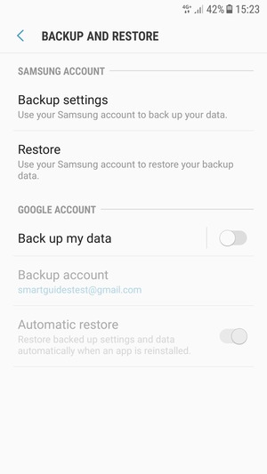 Select Back up my data
