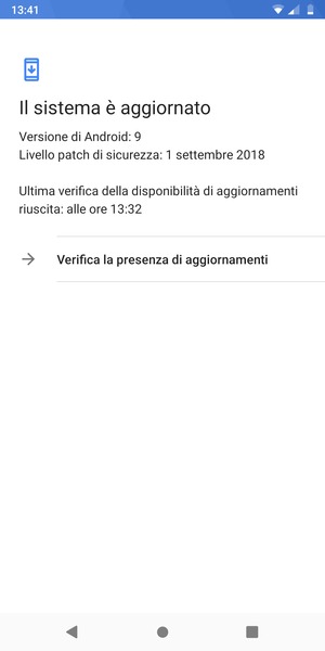Seleziona Verifica la presenza di aggiornamenti