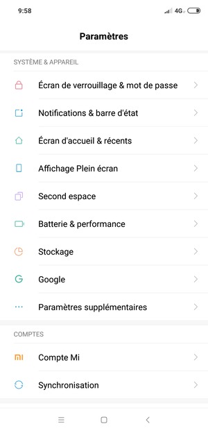 Pour activer votre écran de verrouillage, allez dans le menu Paramètres et sélectionnez Écran de verrouillage & mot de passe