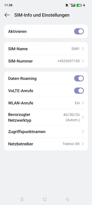 Schalten Sie Daten-Roaming an oder aus