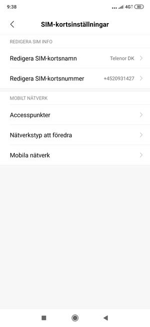Välj Mobila nätverk