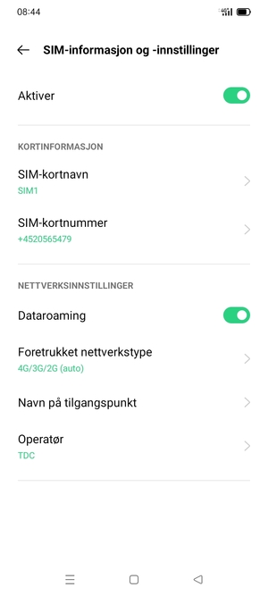 Slå Dataroaming på eller av