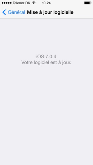 Si votre iPhone est à jour, vous verrez l'écran suivant.