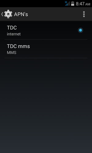 Selecteer de Menu-knop