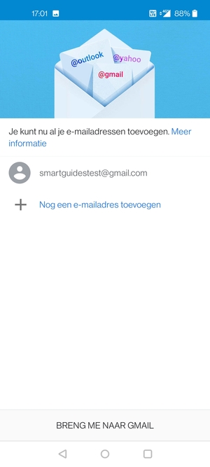 Selecteer BRENG ME NAAR GMAIL