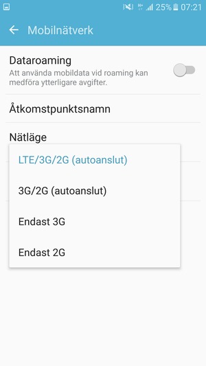 Tryck på ditt föredragna alternativ