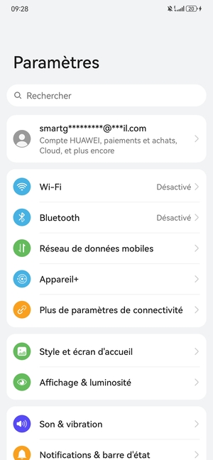 Sélectionnez Réseau de données mobiles