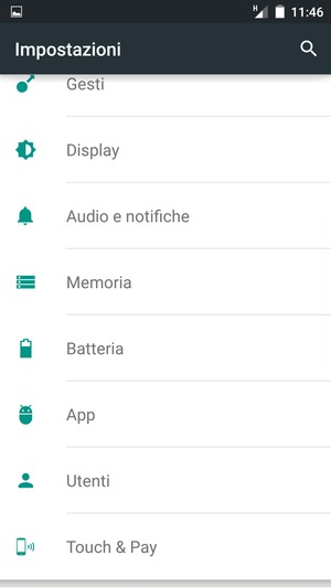 Scorri e seleziona Batteria