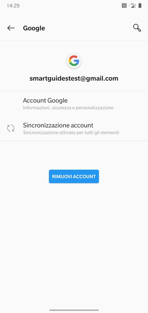 Seleziona Sincronizzazione account