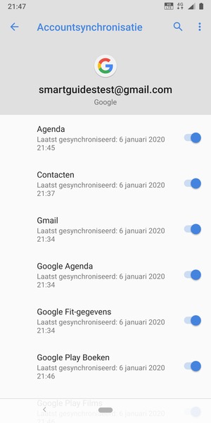 Selecteer de Menu-knop