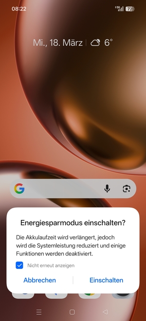 Wählen Sie Einschalten