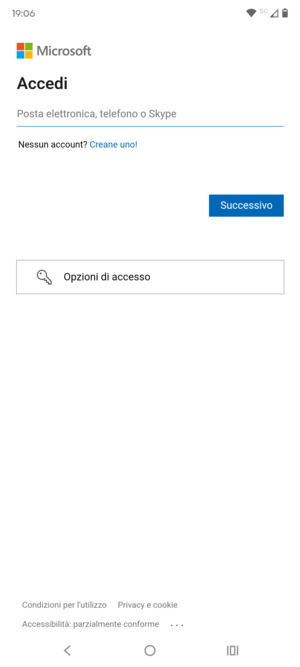 Inserisci il tuo indirizzo email e seleziona Avanti