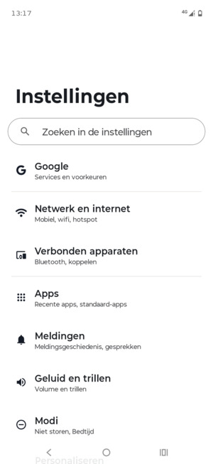 Selecteer Netwerk en internet
