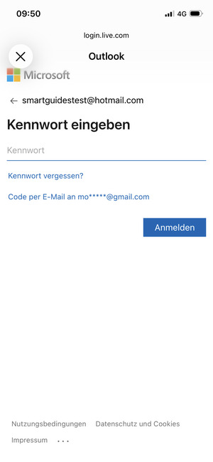 Geben Sie Ihre Passwort ein und wählen Sie Anmelden