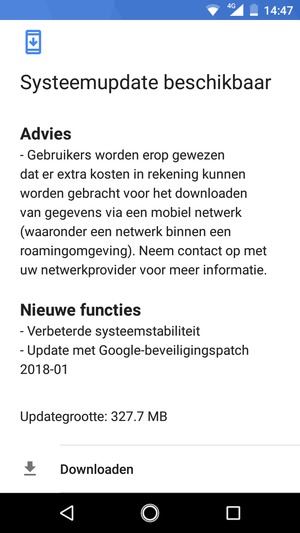 Als uw telefoon niet up-to-date is, volgt u de instructies op het scherm.