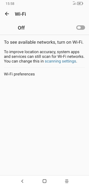 Turn Wi-Fi on