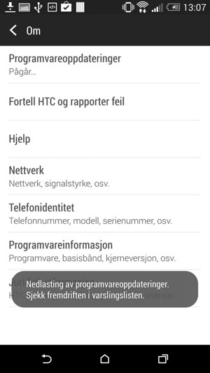 Telefonen din er oppdatert