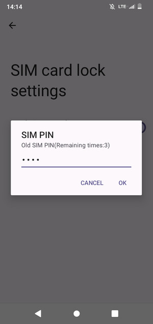Enter your Old SIM PIN and select OK