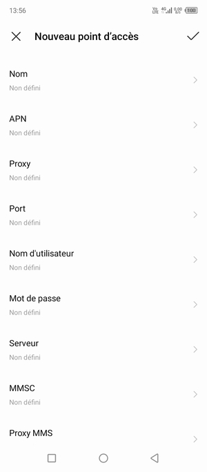 Saisissez les informations Internet